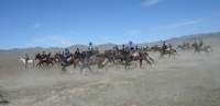Открытие сезона конных скачек 2014 года в Туве. Местечко Бора-Булак в Дзун-Хемчикском районе республики.