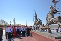 Оркестр Минобороны РФ с Парада Победы на Красной площади  сразу приехал в Туву