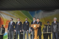 Члены ЦСКА на стадионе Хуреш, 9 мая 2016 г. 