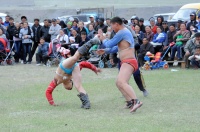 Соревнования по национальной борьбе Хуреш в селе Шекпээр Барун-Хемчикского района, май 2012