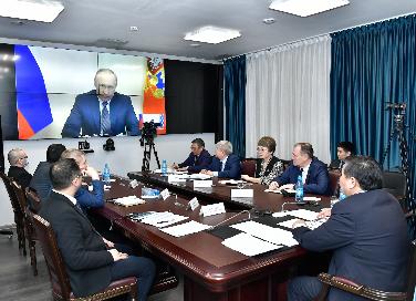 Глава Тувы принял участие в селекторном совещании Владимира Путина о мерах поддержки регионов