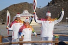  В Туве Олимпийский огонь побывал на священном Оваа, посвященном горловому пению  